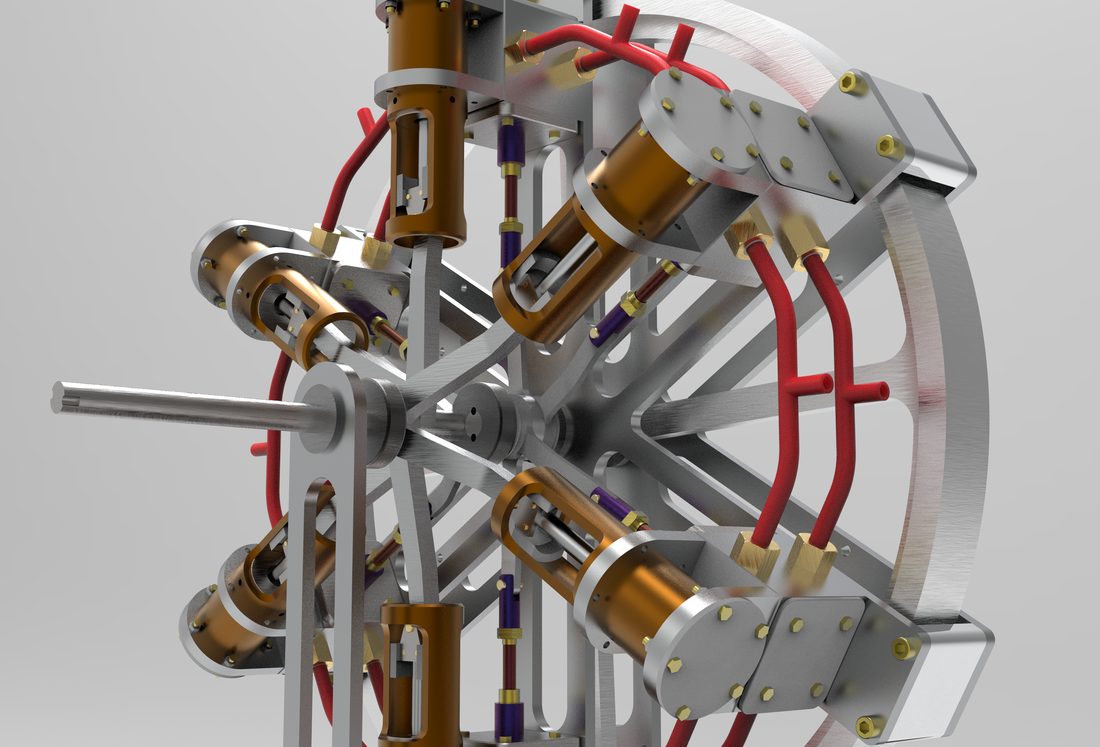 6 cylinder radial engine 6缸径向发动机3D数模图纸 STP格式