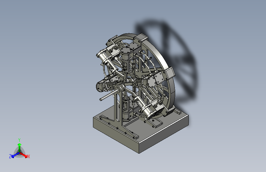 6 cylinder radial engine 6缸径向发动机3D数模图纸 STP格式