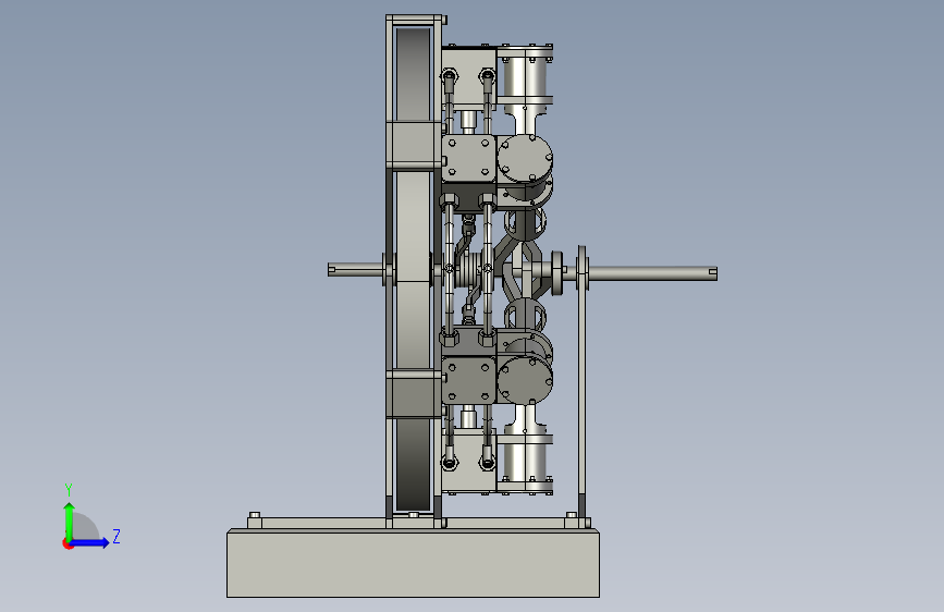 6 cylinder radial engine 6缸径向发动机3D数模图纸 STP格式 左侧视图