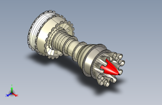 jet-engine-assembly喷气发动机总成3D数模图纸 IGS格式