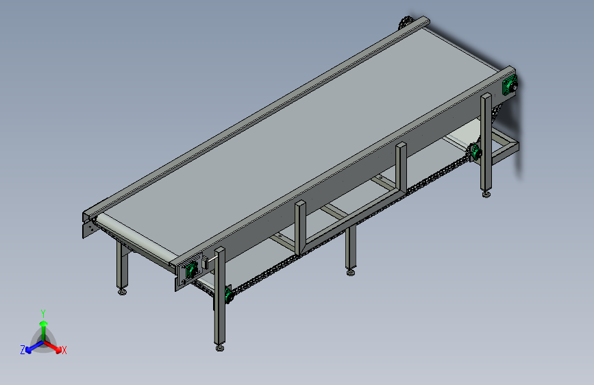 链条输送带三维模型