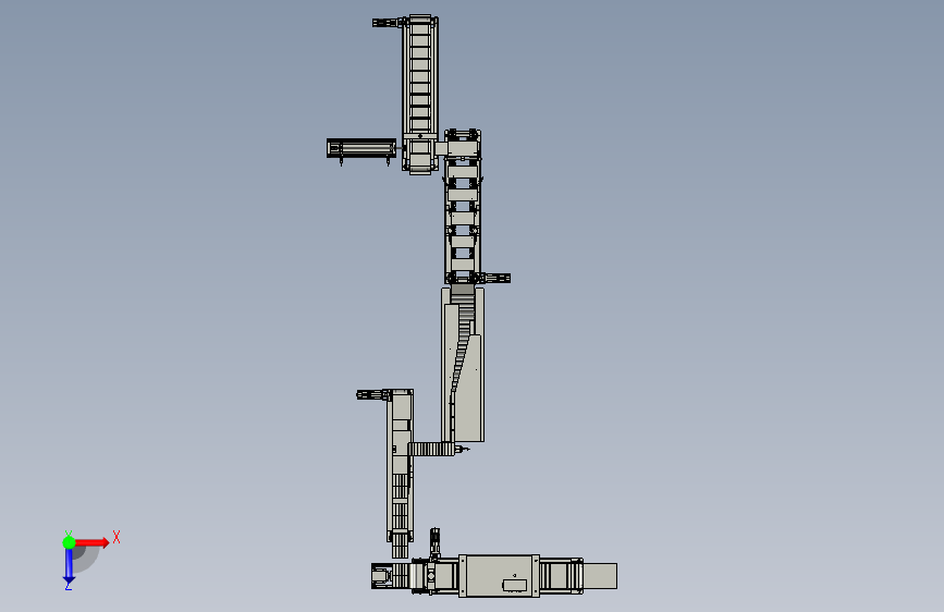 Pocky Packaging Machine麻袋包装机3D数模图纸 STEP格式 俯视图