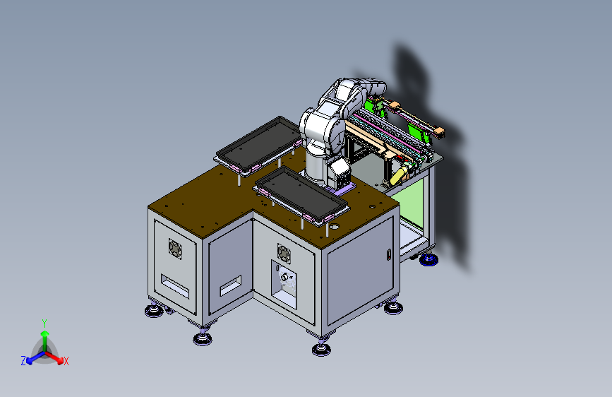 Tray自动上料抓取工位3D数模图纸 Solidworks设计
