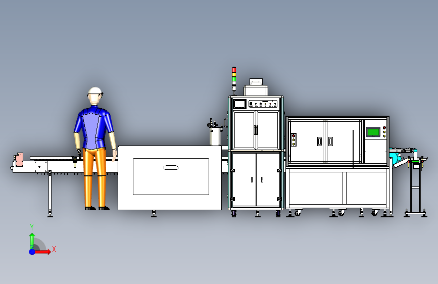 seker糖加工和包装线3D数模图纸 x_t格式 正面视图