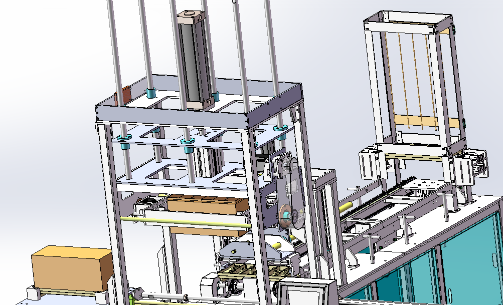 电池壳电池盖点胶合盖机流水线3D数模图纸 STEP格式