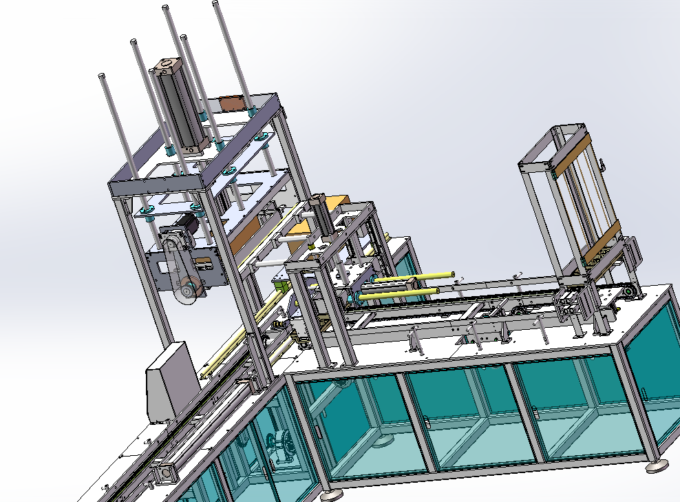 电池壳电池盖点胶合盖机流水线3D数模图纸 STEP格式