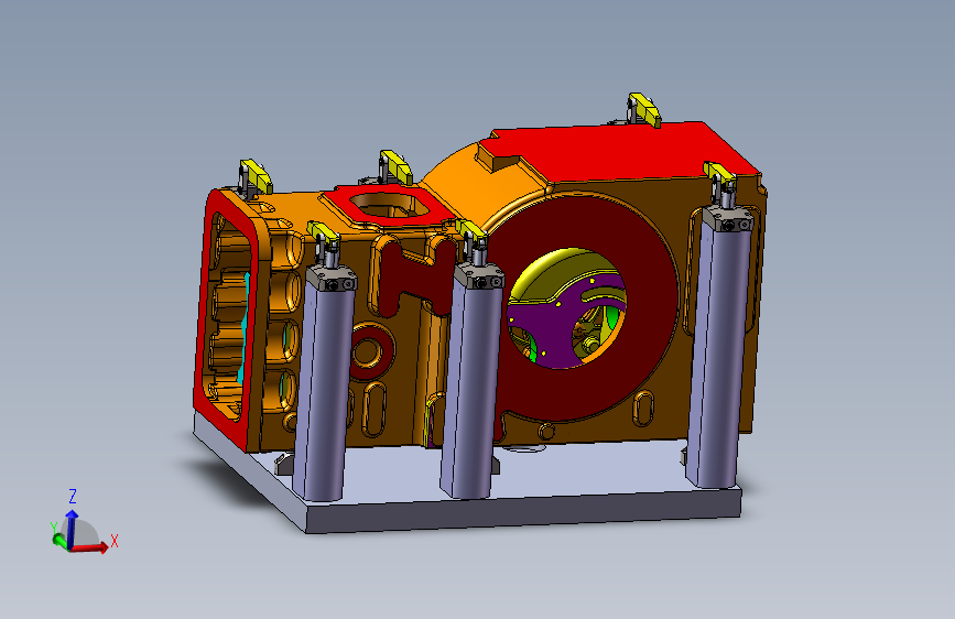 农用机械传动箱壳体的卧加加工液压夹具