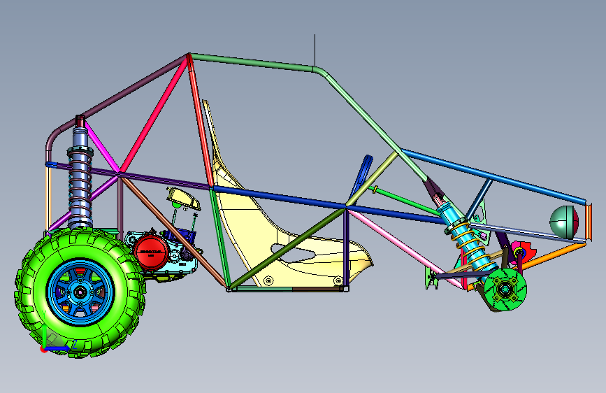 工程仿真建模汽车 左侧视图