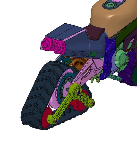 三角汽油越野摩托雪地车