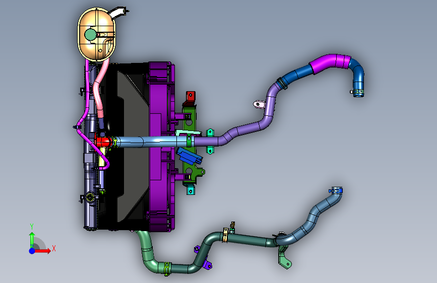 双风扇液压油冷却器 正面视图
