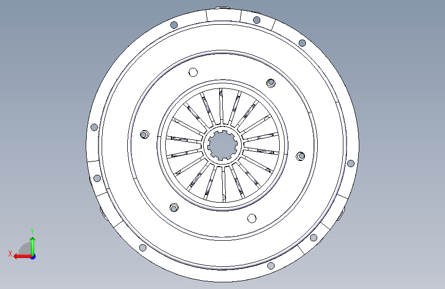 轿车拉式离合器catia 背面视图
