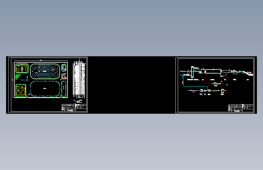 氧化沟 污水厂平面布置图+工艺流程图