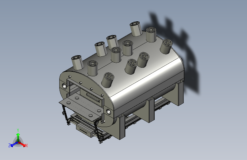 传送链烤炉oven-chain-1831-模型格式为 stp igs