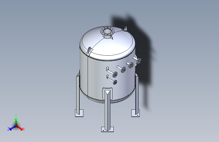 8锅炉排污容器pressure-vessel-模型格式为 igs sw