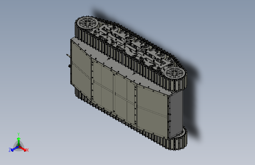 tracked vehicle（版本2）履带车底盘模型3D图纸 Solidworks设计 附x_t STEP
