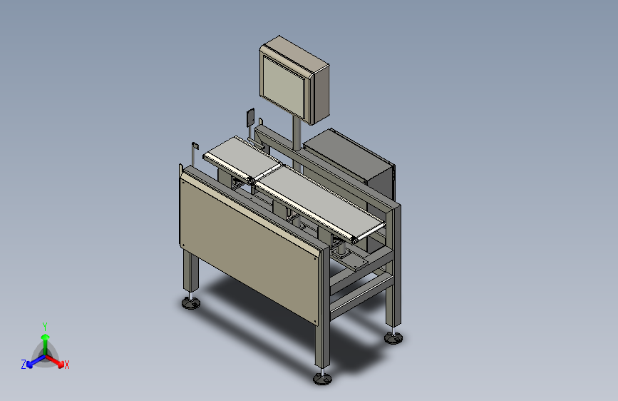 带金属探测器的检重秤check-weigher-模型格式为 stp sw