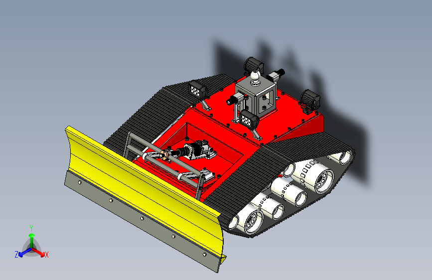履带式铲雪车3D数模图纸 Solidworks18设计 附STEP