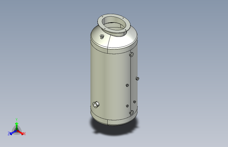 卧式锅炉排污罐horizontal-grgrboiler-blowdown-tank-模型格式为 stp igs
