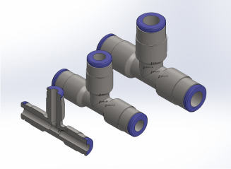 三通空气连接器气动配置4-6和8毫米