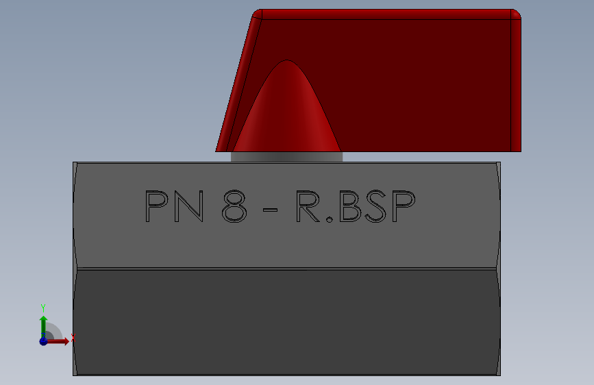 PN-08 - DN.1-4 -微型球阀小球阀 正面视图