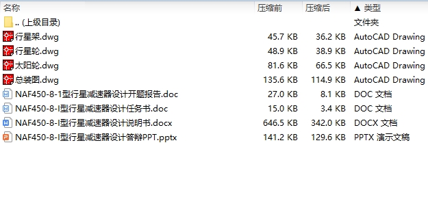 NAF450-8-I型行星减速器设计含4张CAD图