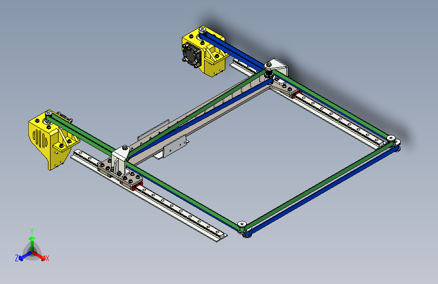 Core XY kinematic XY轴传动机构3D图纸 Solidworks设计