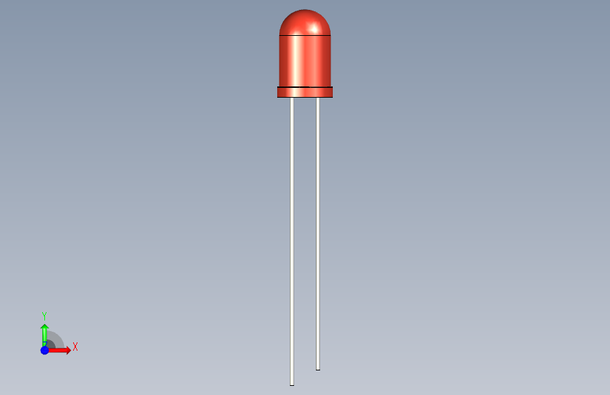 LED 5mm红色组件 正面视图