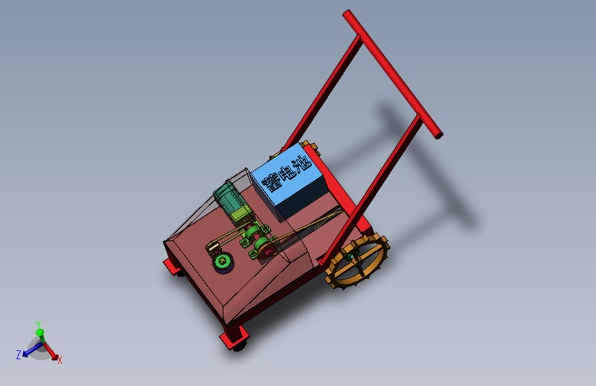 手推割草机（sw16+cad+方案）