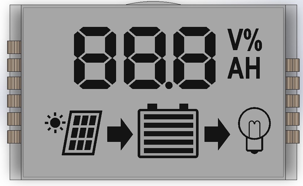 显示LCD 40.6 x 24.8mm; 6+5p; DP = 2.54mm
