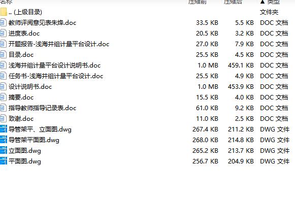 浅海井组计量平台设计含4张CAD图