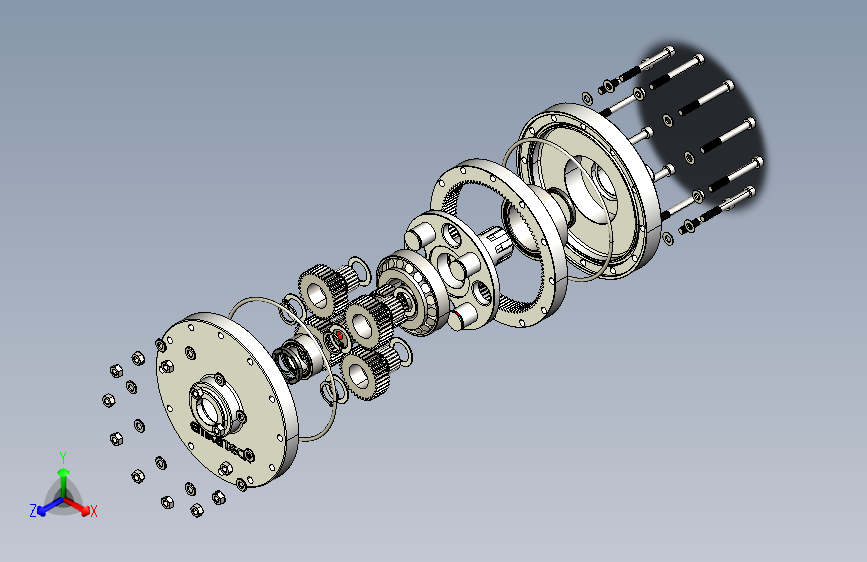 Planetary gear concept行星齿轮传动3D数模图纸 Solidworks设计