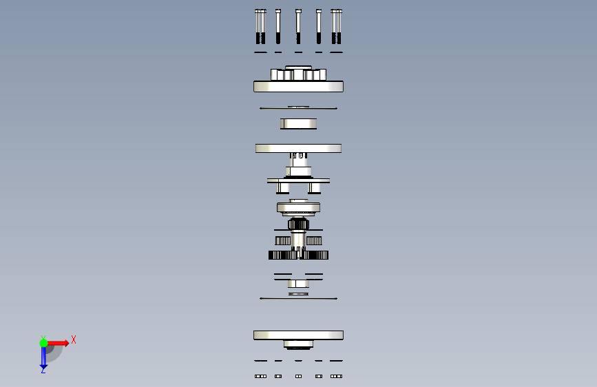 Planetary gear concept行星齿轮传动3D数模图纸 Solidworks设计 俯视图