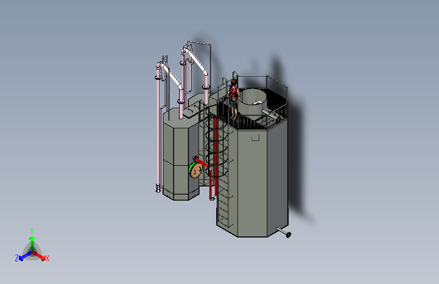 一体化滤池3D数模图纸 Solidworks16设计 附STEP