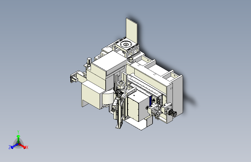 圆周磨削抛光设备3D数模图纸 Solidworks18设计 附STEP
