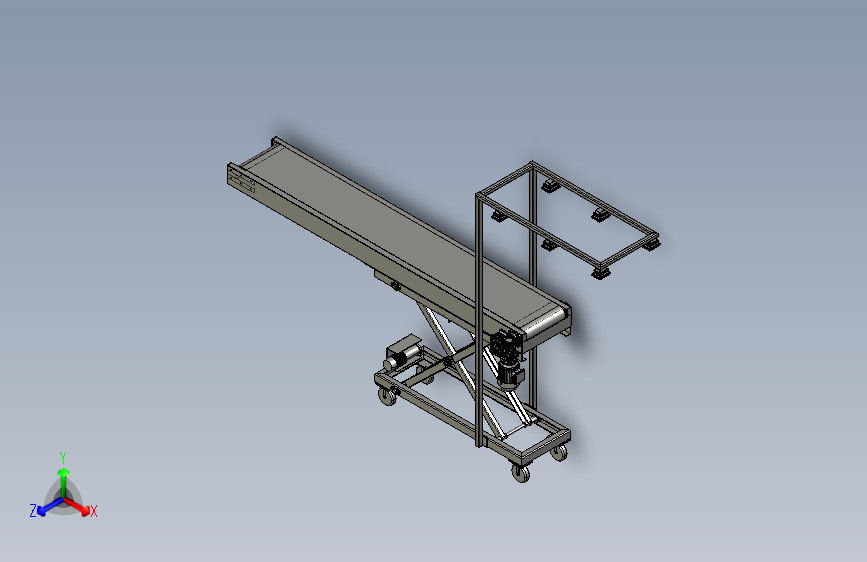 坡度可调节的输送线模型3D图纸 Solidworks设计 附STEP