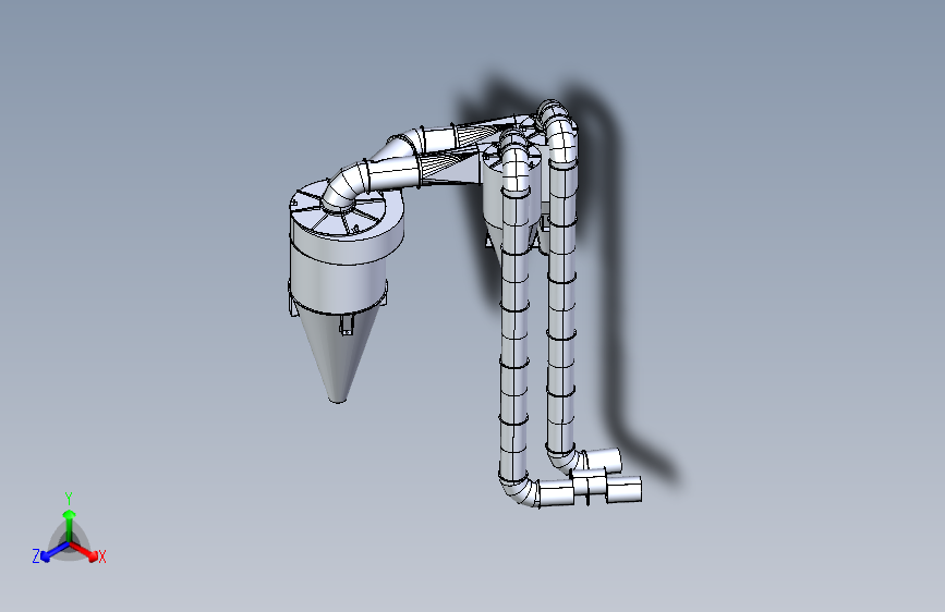 大型旋风分离器cyclonic-separator-2833-模型格式为 stp