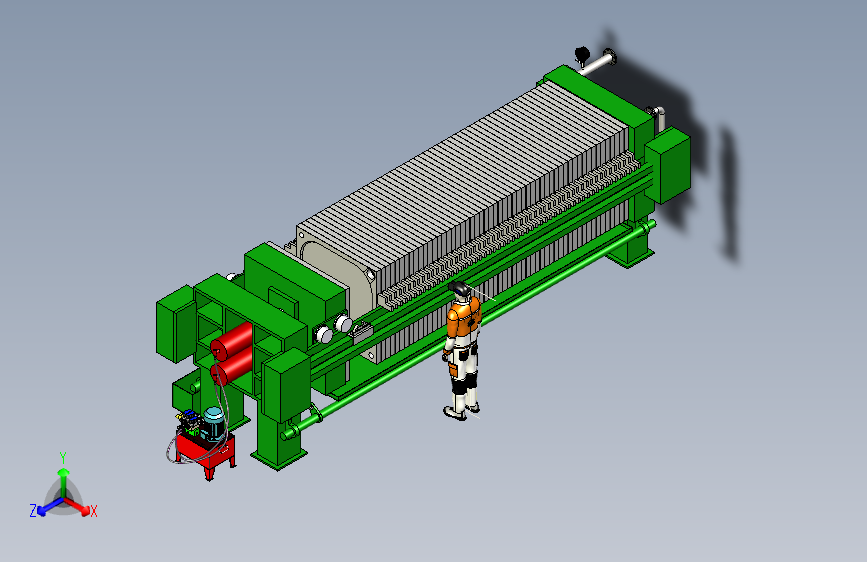 废水处理自动压滤机filterpress-automatic-模型格式为 stp