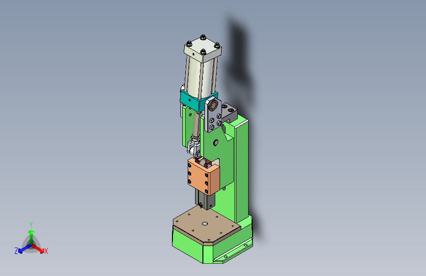 气动肘杆压力机pneumatic-toggle-press-模型格式为 stp