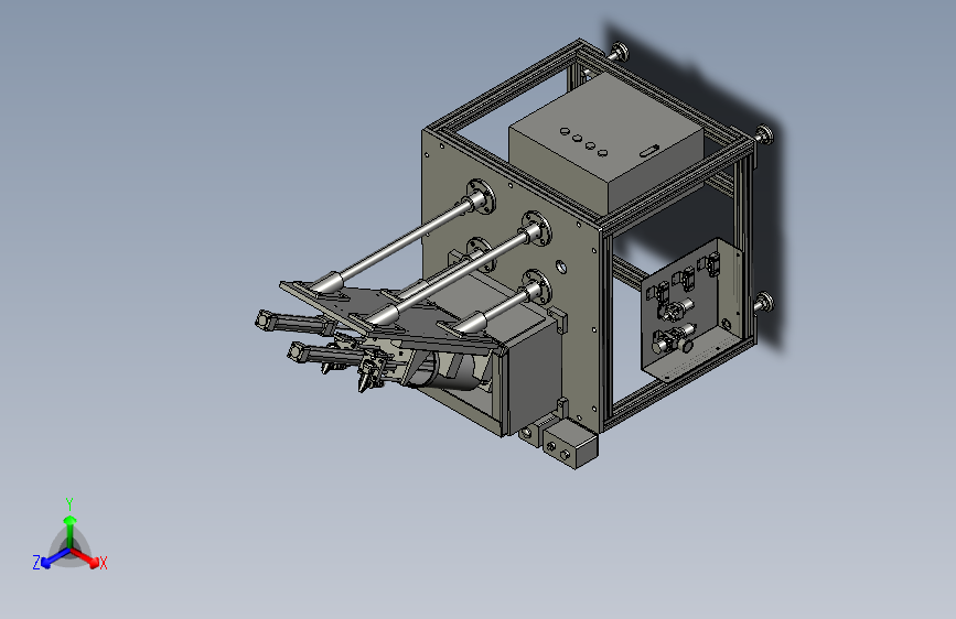 铁罐焊接处气密检测装置3D模型图纸 Solidworks设计 主视图
