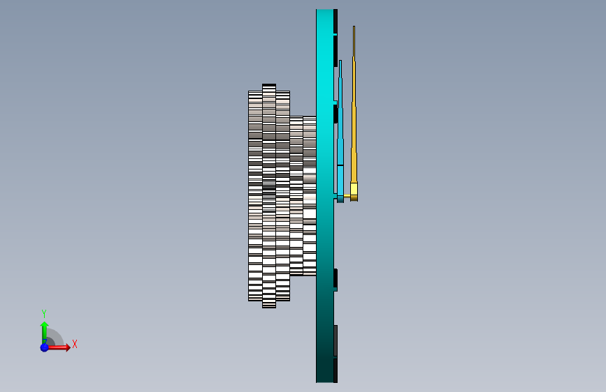 时钟运动模拟 正面视图