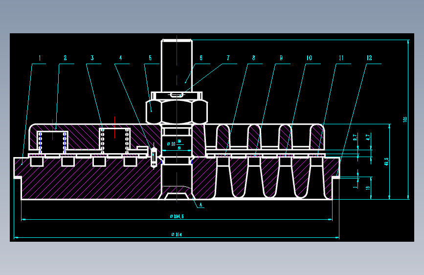 4L-20-8活塞式压缩机CAD 主视图