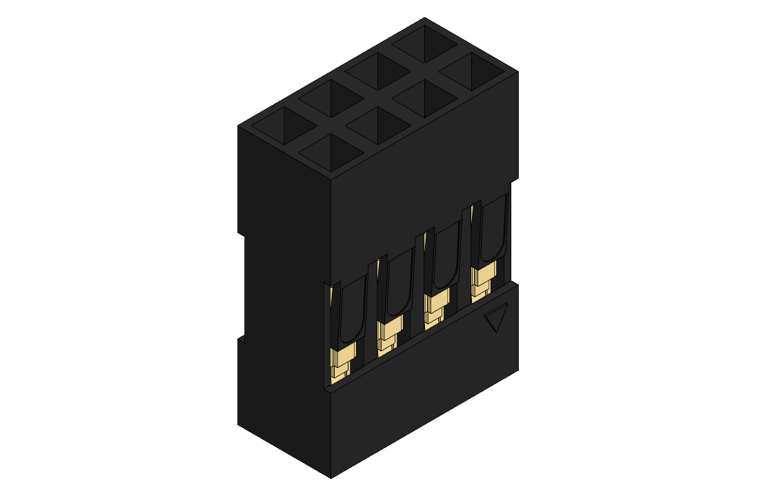 BLD连接器用于PLD连接器的双排PCB母连接器-2.54毫米间距