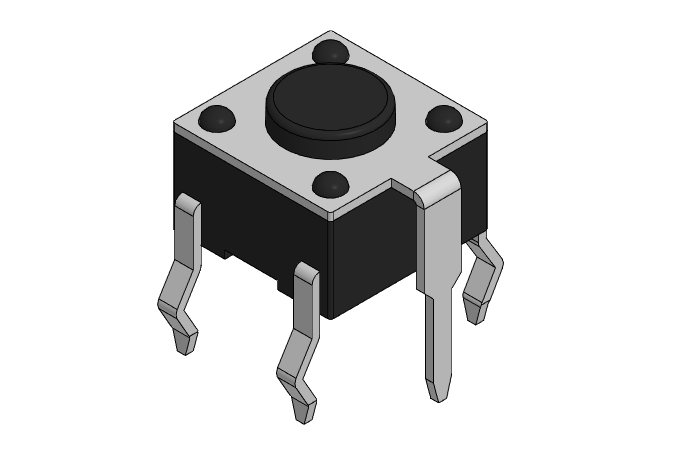 触觉开关6mm THT w接地端子