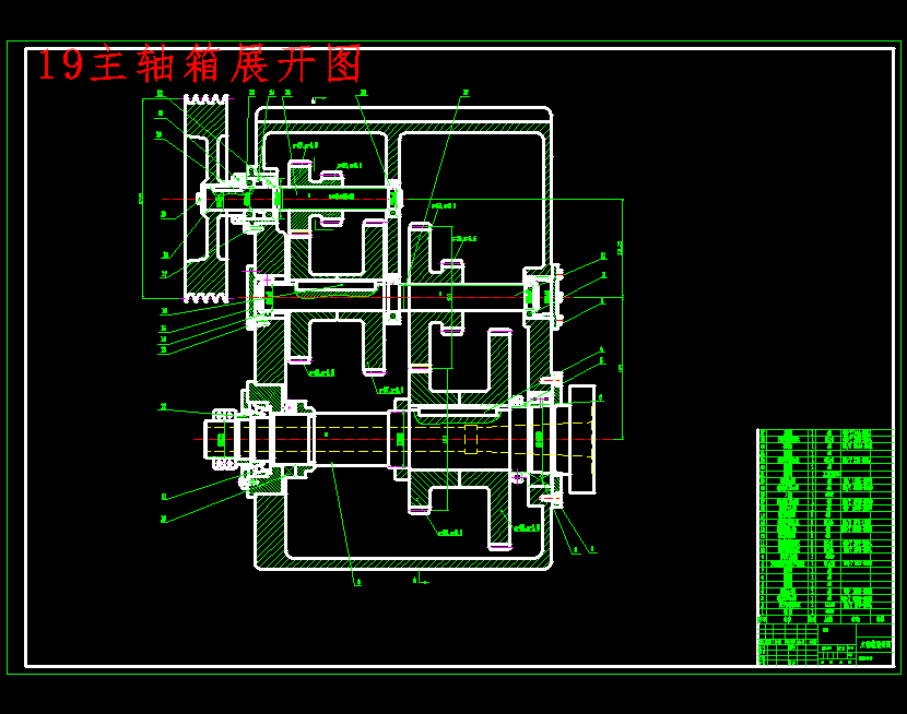 4级分级变速主传动系统设计Nmin=50rmin;Nmax=280rmin;公比为1.78;P=4kW;n=1440rmin含5张CAD图