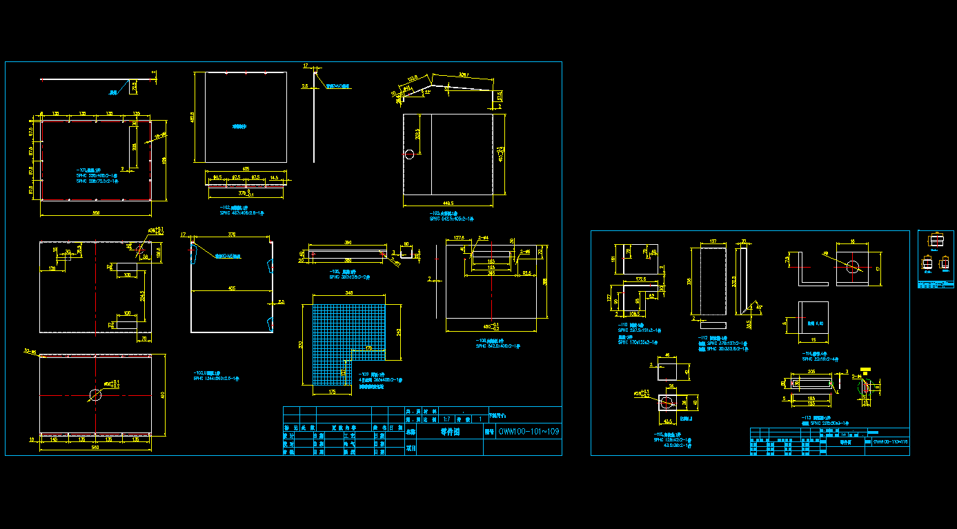 油水分离装置CAD图纸 801704