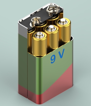 9v方块电池模型