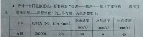 四柱压机液压系统（集成油路）