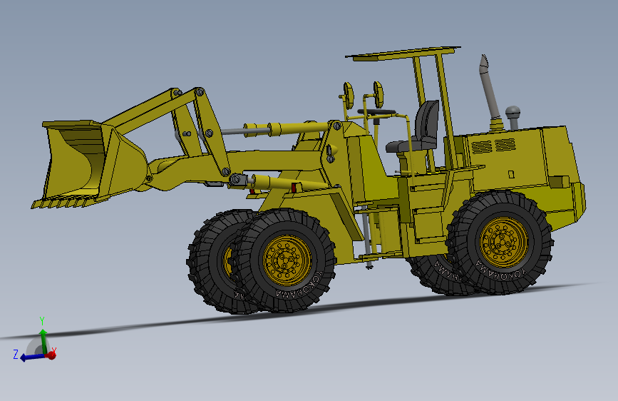 轮式装载机设计solidworks cad Model 13