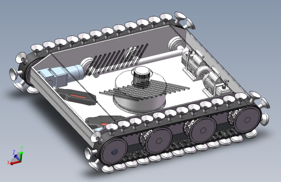 吸附式履带樯上清洗机器人SolidWorks模型