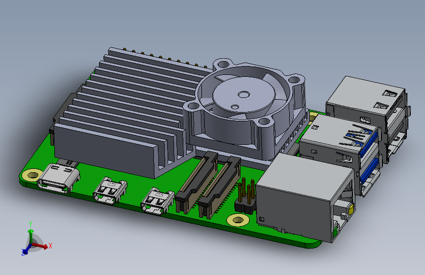 树莓派 5 三维图 Raspberry Pi 5树莓派5代开发板_SOLIDWORKS 2022_模型图纸下载 – 懒石网